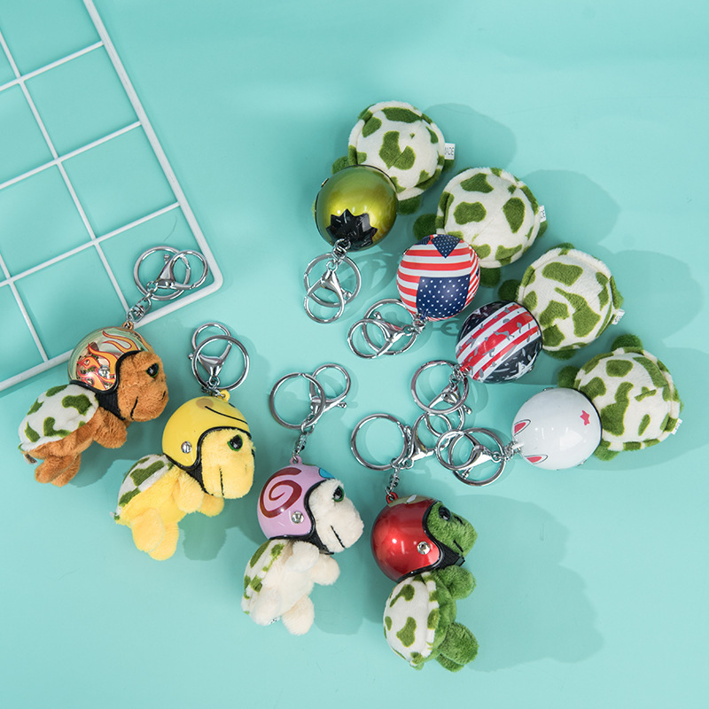 Cartoon Pendant with Helmet Turtle Keychain, Cute Plush Sea Turtle Pendant Chain Buckle, Unisex Bag Accessories Cartoon Pendant with Helmet Turtle Keychain, Cute Plush Sea Turtle Pendant Chain Buckle, Unisex Bag Accessories