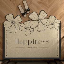 复古丝圈地垫门口耐脏高级感可裁剪易打理防滑脚玄关刮泥蹭土门垫