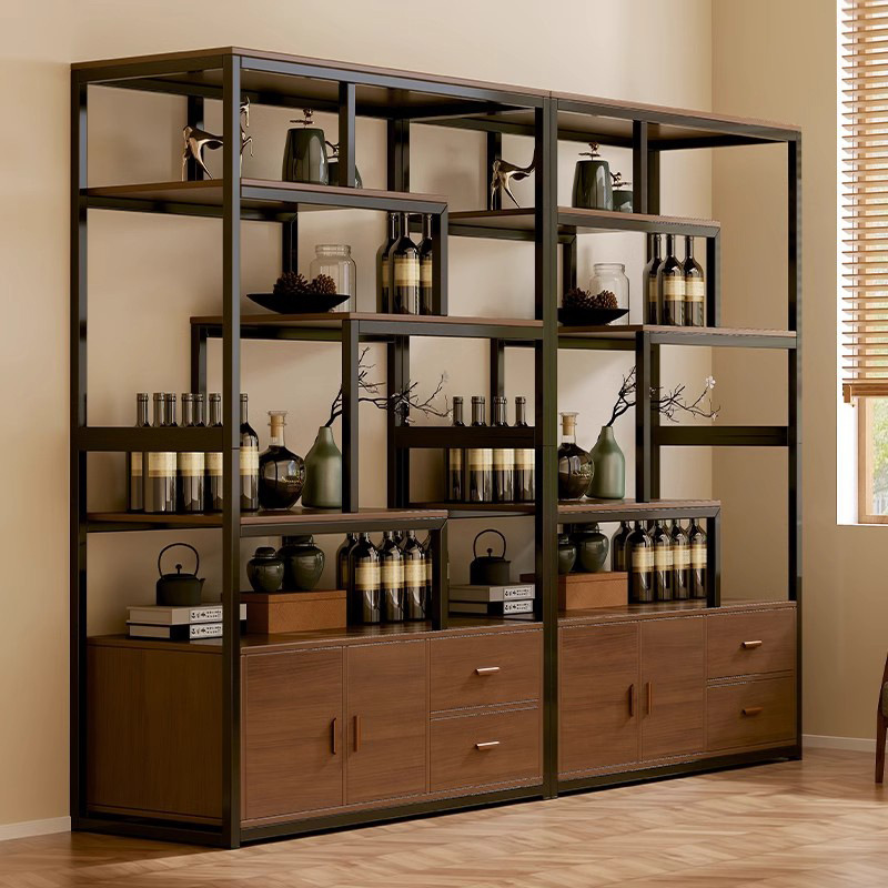 Wine Cabinet Against the Wall Living Room Display Cabinet Commercial Wine Rack 2025 New Home Cabinet Storage Cabinet Hotel New Chinese Style