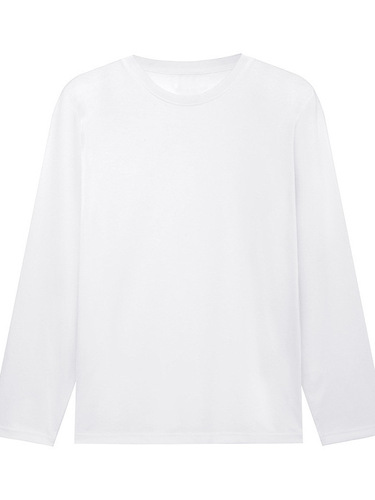 Simple casual round-neck bottomed shirt autumn long-sleeved t-shirt women's loose all-match Hong Kong trend brand trend pure color top