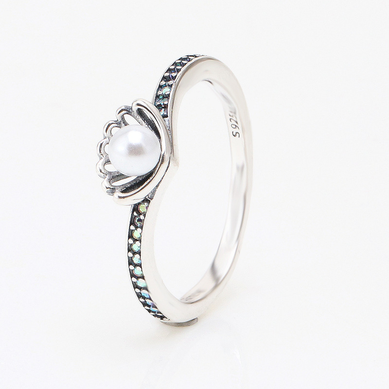 Panjia New Product DiSini Ariel Princess Pearl Shell Ring Fashion Light Luxury Ariel Shell Ring Women