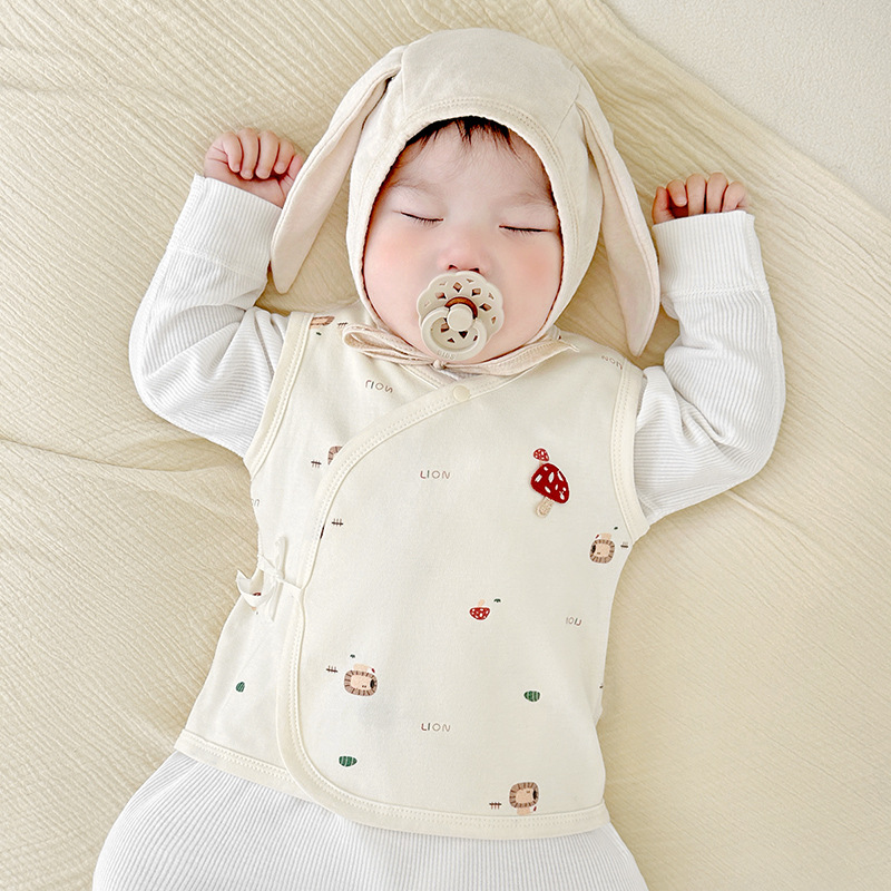 Chaleco de bebé primavera, otoño, invierno, algodón puro recién nacido, calentamiento, principios de otoño, ropa exterior para niños, niñas y niños, chaleco de hombro para bebés image 8