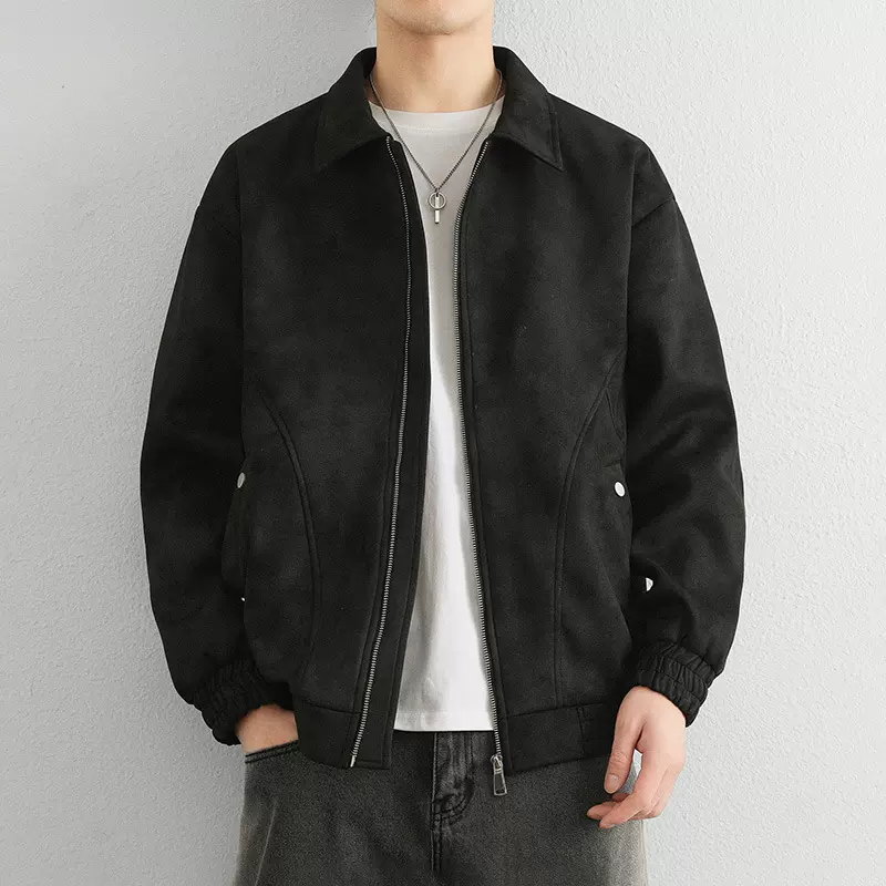 外套男春秋季夹克衫2025新款男士上衣翻领皮夹克潮流帅气飞行皮衣