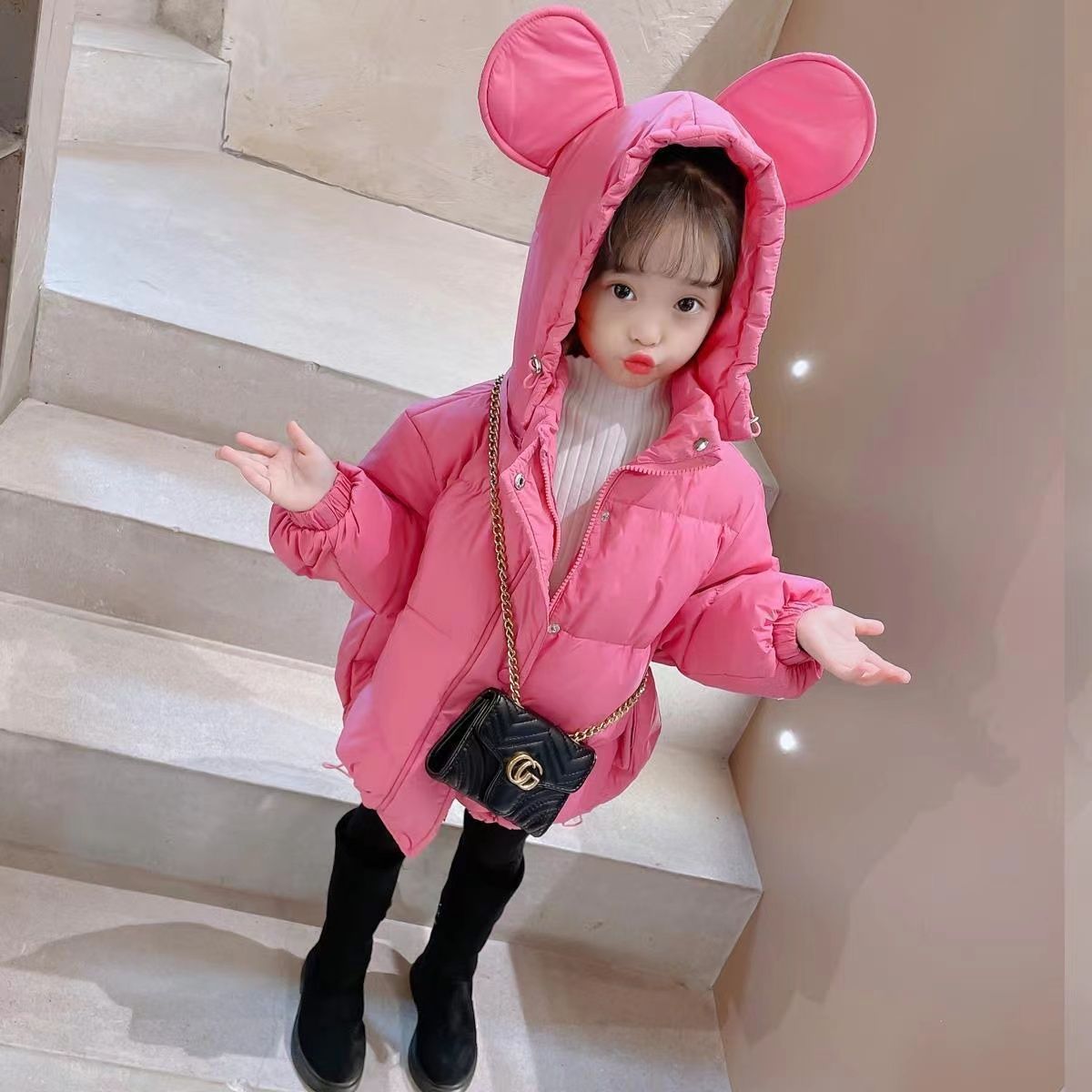 Chaqueta de algodón para niñas, ropa de invierno gruesa, chaqueta acolchada para niños 2024, chaqueta de invierno, chaqueta de algodón cálida de estilo occidental para niñas, modelos de otoño e invierno