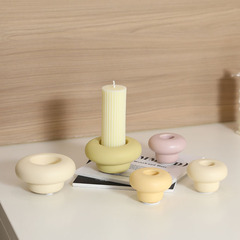 Cross-border Instagram cream-style ceramic candle holder decorative, romantic wedding props candle holder Christmas soft decoration