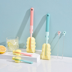 Bottle brush three-piece color box pacifier brush straw brush cleaning brush set detachable cup brush folding bottle brush