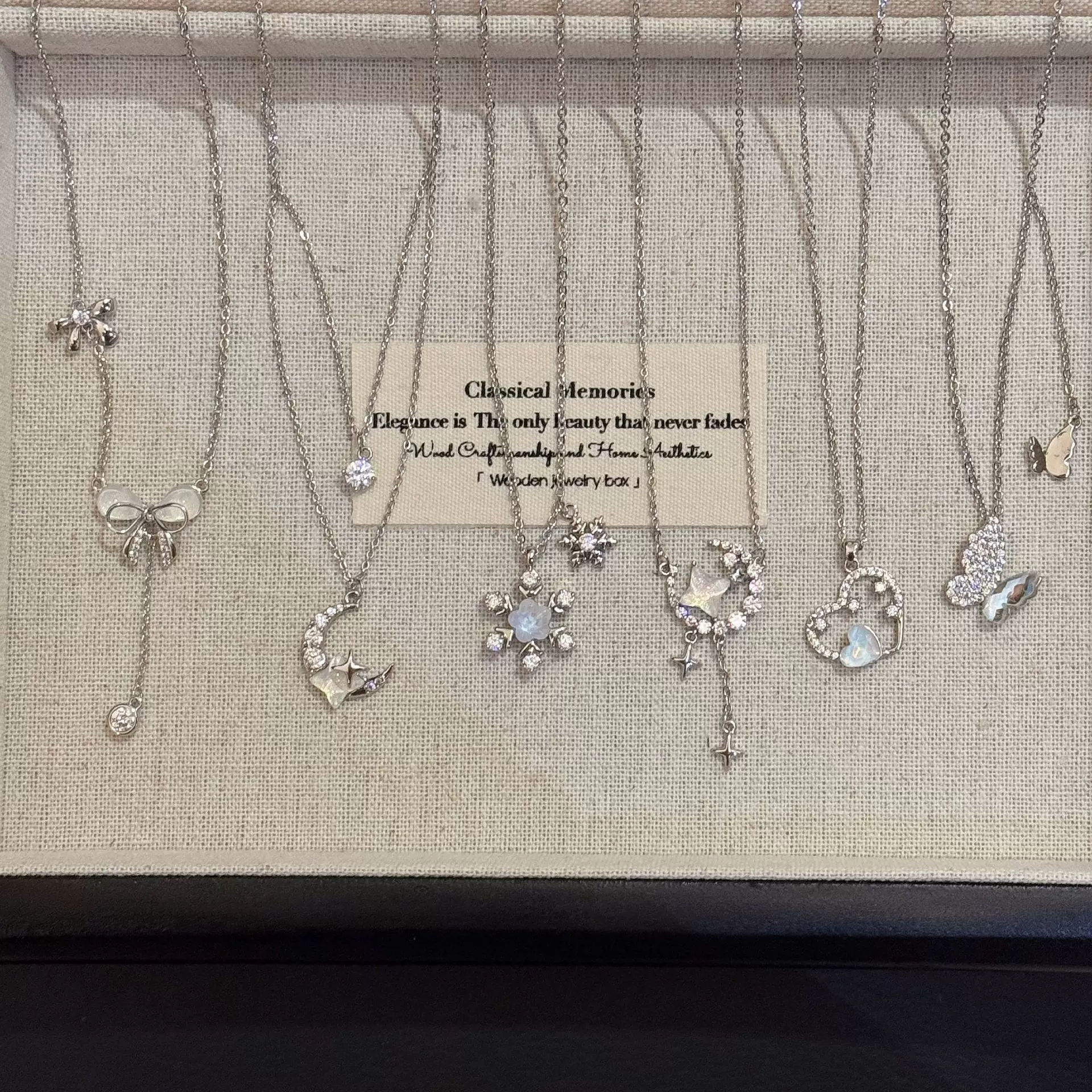 蝴蝶项链锁骨链流苏星月锆石高级小众简约精致叠戴高级感饰品项链