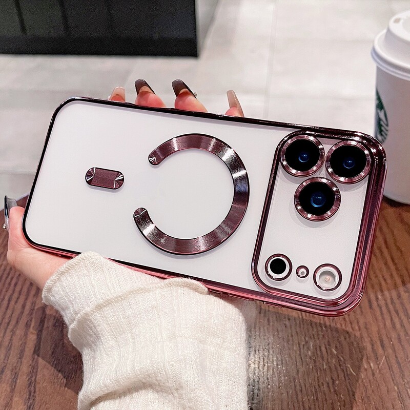 iphone17AIR电镀透明手机壳苹果Magsafe磁吸超薄16promax软套适用|undefined
