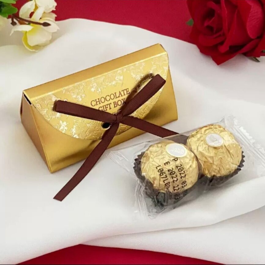 费列罗2粒空盒 巧克力结婚订婚满月喜糖盒开窗小盒伴手礼回礼盒