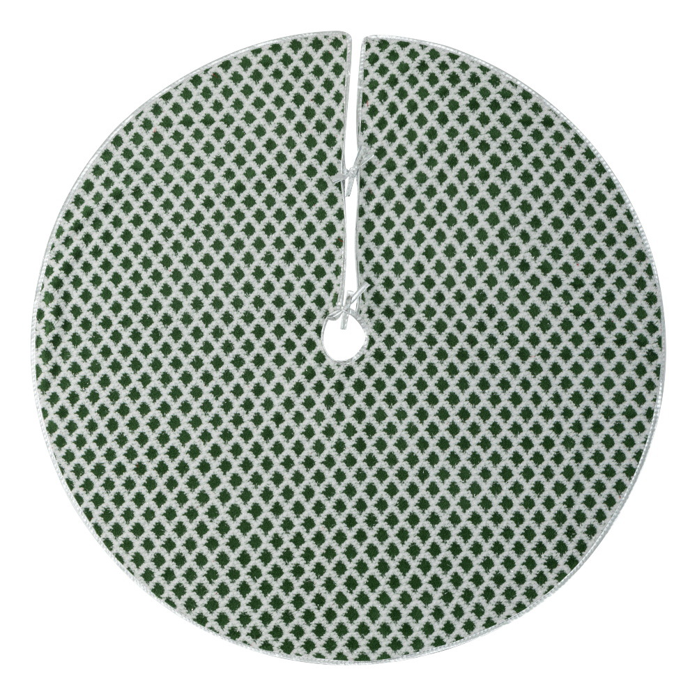 Nuevo estilo transfronterizo de Navidad cuadrado falda de árbol de peluche a cuadros decoración de tela flocada fiesta suministros de Navidad artesanías