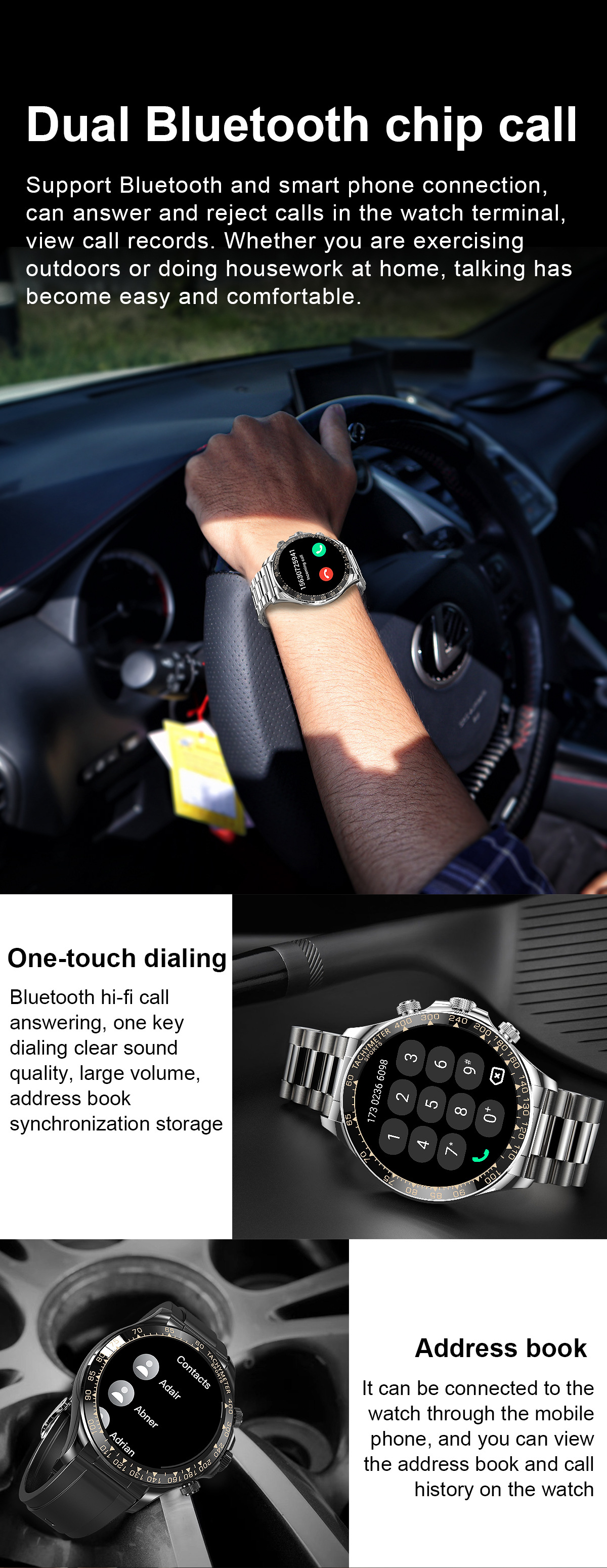 Reloj inteligente EX108 de 1,55 pulgadas con Bluetooth, llamadas y pagos fuera de línea_voghion.com