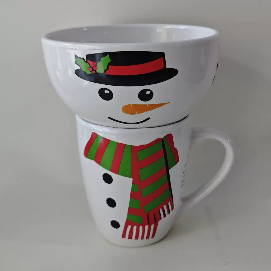 陶瓷杯碗套装烤花及色釉外浮雕