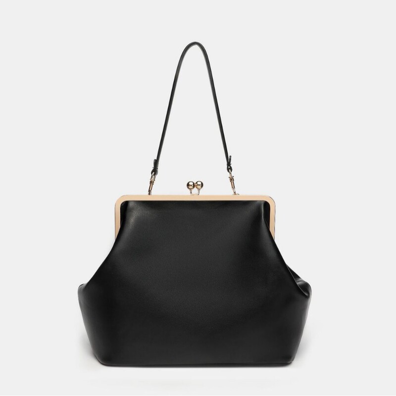 In-Stock Amazon 2026 Spring/Summer New Vintage Kiss Lock Bag Top Handle Handbag Kiss Lock Shoulder Bag