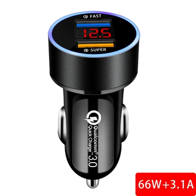 display car charging aluminum | Mobil şarj cihazları - 66w-31a-elegant-black