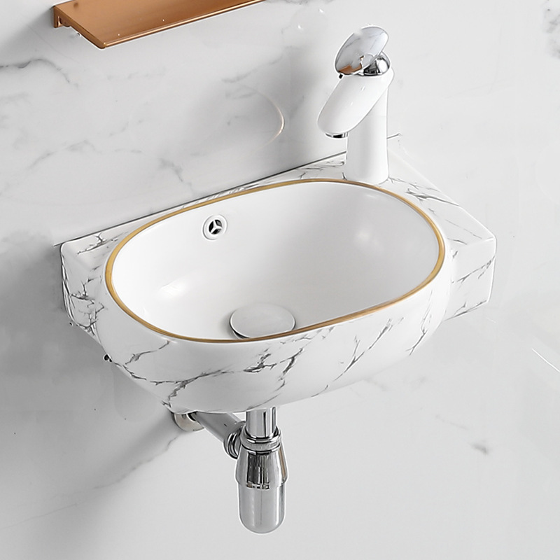 Mini Small Size Wall-Mounted Washbasin Small Apartment Bathroom Washbasin Home Balcony Ceramic Washbasin Single Basin