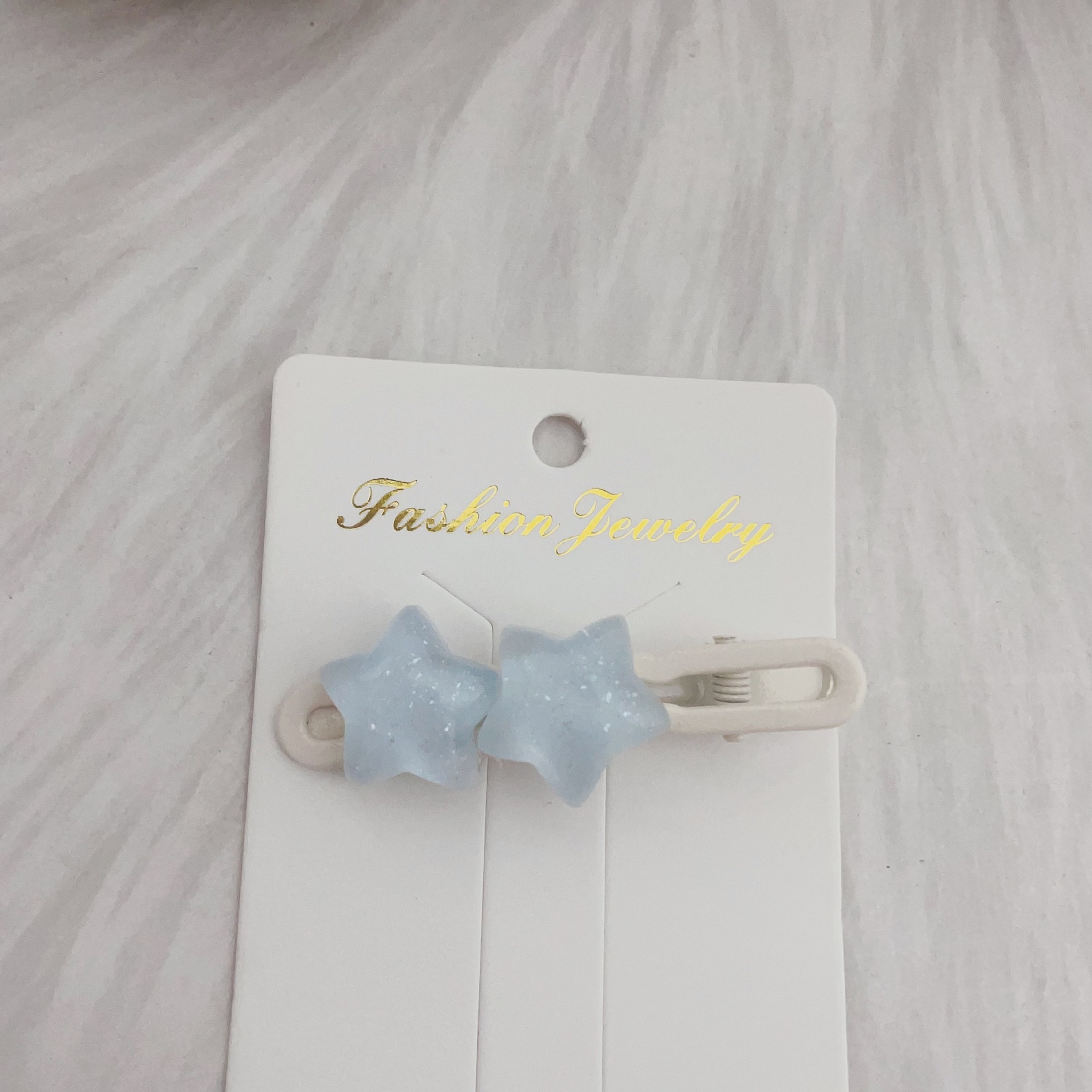 파란색 투명 더블스타 덕빌클립 [종이카드 없음]