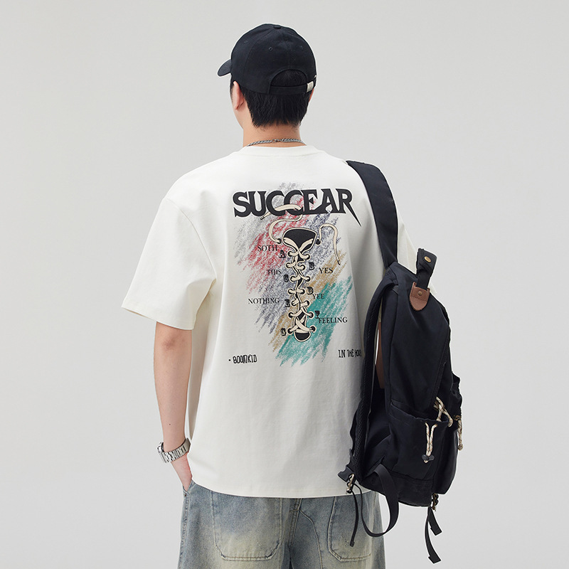 Summer Cool T-Shirt Men's Short-Sleeved 2025 New Trendyy Stereo Printed Loose Large Size Casual T-Shirt Top