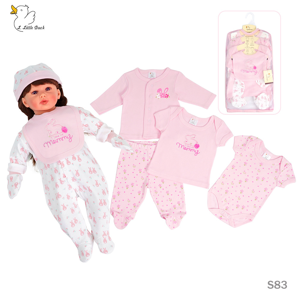 Año Nuevo ropa de bebé 8 piezas de algodón recién nacido una ventanilla ropa de hogar pijamas de calor conjunto de camiseta