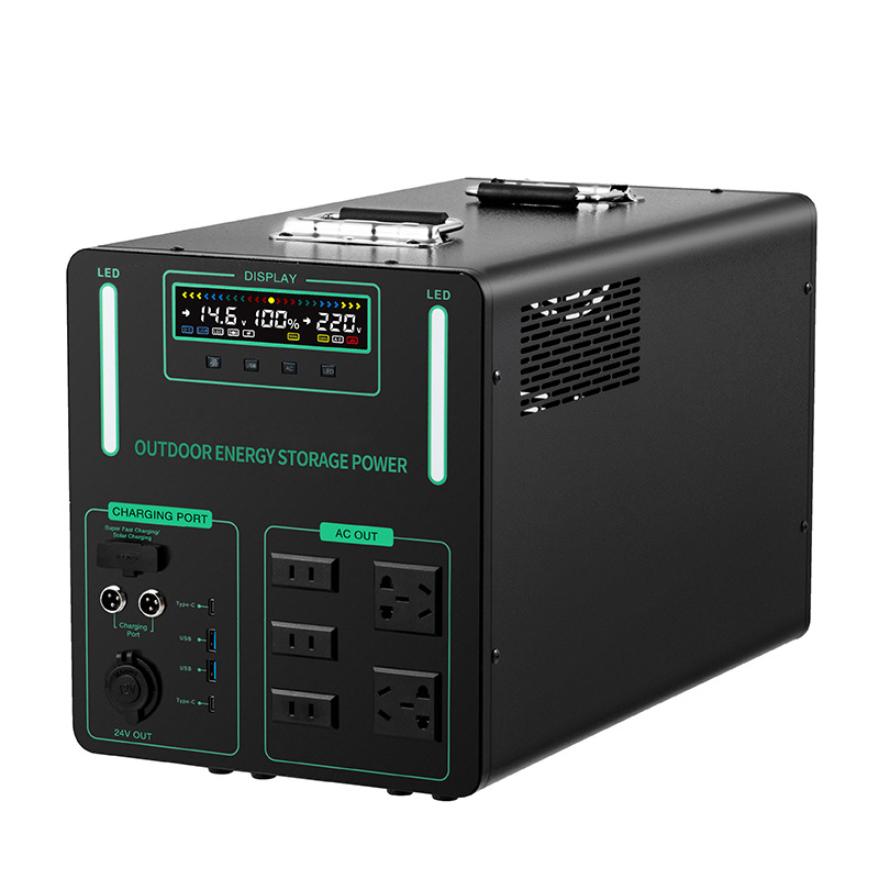 Fuente de alimentación móvil para exteriores, 220v, gran capacidad, portátil, estilo camping, batería para puesto, coche, batería de almacenamiento de energía de emergencia para el hogar