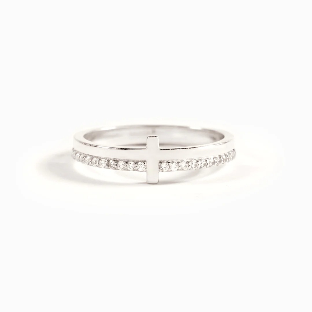 Rings Classification 925 Sterling Silver Zircon Cross Rings 925 Sterling Silver Rings