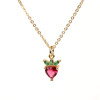 Zirconium, fruit strawberry, summer necklace, pendant, chain, wholesale, new collection