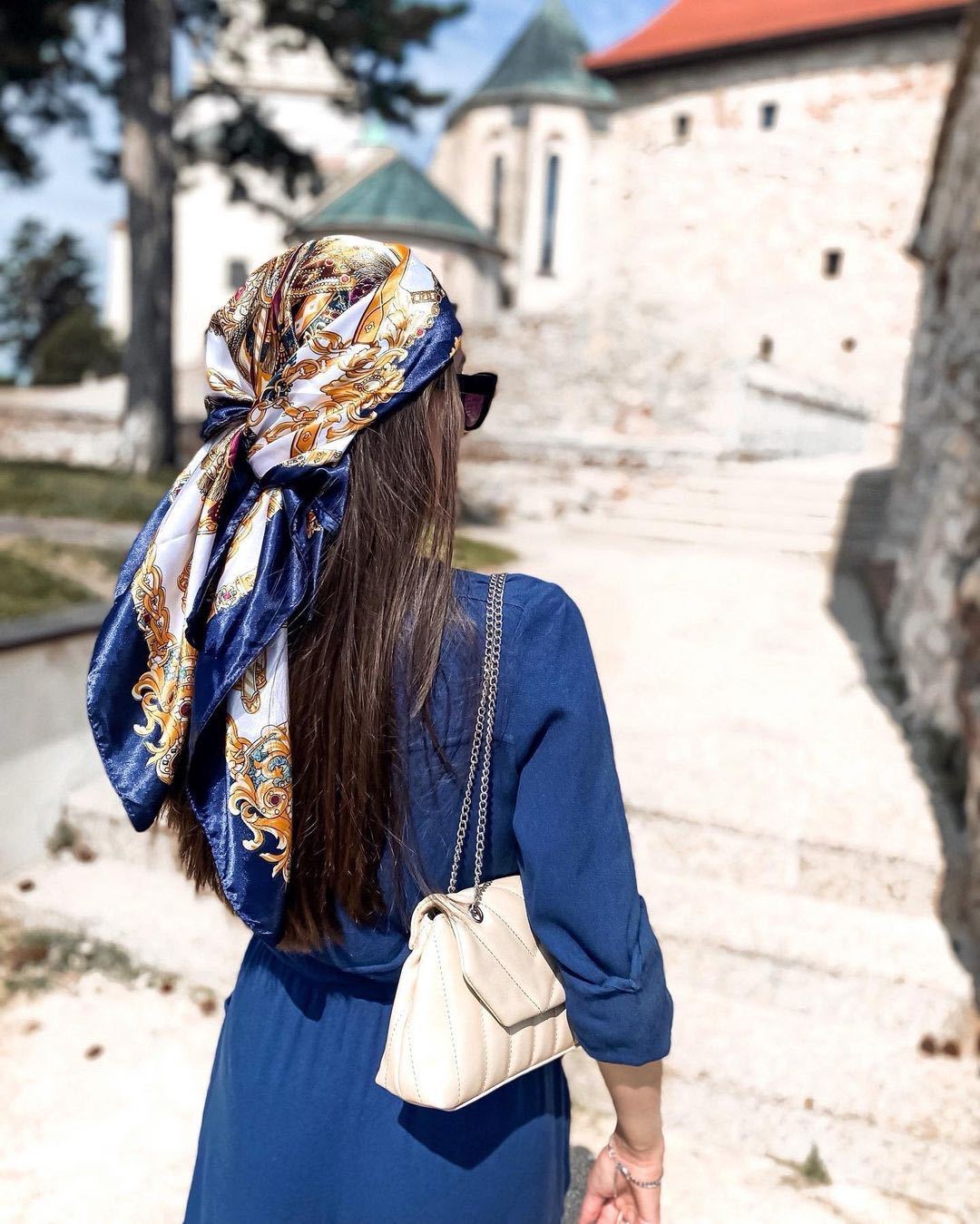 European and American Saddle Print Silk Scarf 90*90cm Large Square Scarf Satin Silk Scarf Decorative Neck Scarf Headscarf