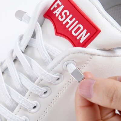 Lazy man Shoelace Men's White shoes Men's Shoes Women's Shoes Buckle children Elastic rope Elastic Flat white