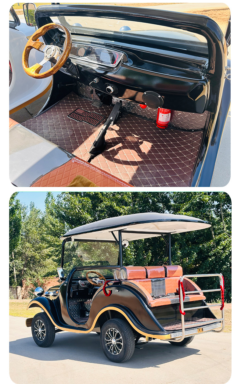 Factory-Made Electric Four-Wheel Sightseeing Cars, Classic Cars, Golf Carts, Four-Seater and Six-Seater Battery Cars, Exclusively for Cross-Border Sales