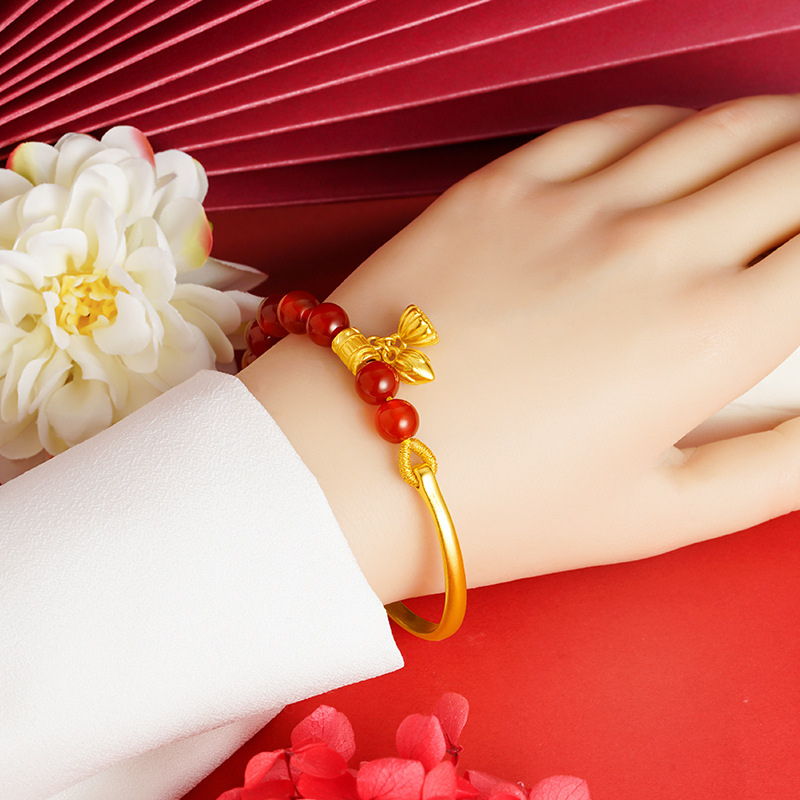 Vietnam arena oro chino patrón pulsera mujeres Luz de lujo estilo nacional elegante pulsera rica todo fósforo joyería exquisita venta al por mayor