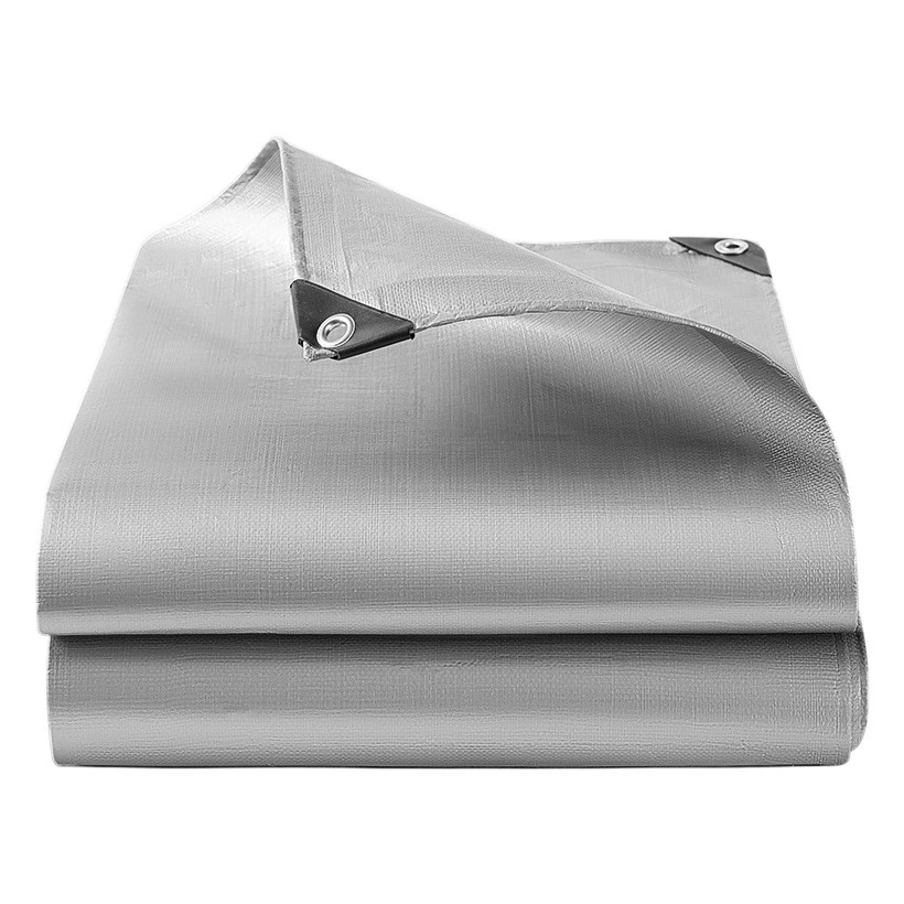 Трансграничный двойной серебряный брезент завод оптовая серебряная водонепроницаемая солнцезащитная ткань pe утолщенный автомобиль дождевая ткань пластиковая дождевая ткань