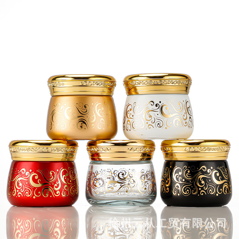 中东热销玻璃罐带盖广口面膜乳液瓶护肤品膏霜面霜分装瓶蛋白霜瓶|undefined