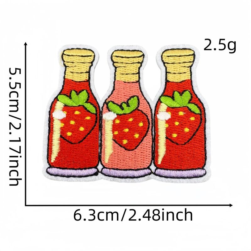 かわいい漫画イチゴ刺繍布ステッカーフルーツレッド刺繍パッチアクセサリー衣類アクセサリーコンピュータ刺繍パッチ|undefined