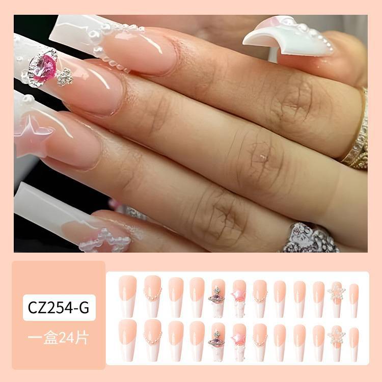 Cross-border uñas falsas uñas desgaste largo T-punto de la jalea del diamante del clavo del gel de uñas pieza de prensa al por mayor en las uñas