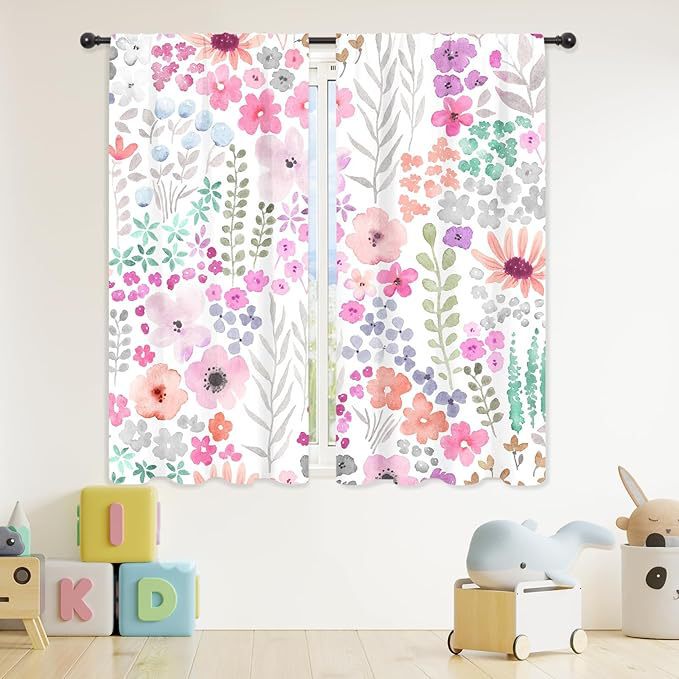 Amazon's New Pink Floral Print Spring Flower Curtains for Kitchen, Cafe, Restaurant, Home Decoration Window Amazon's New Pink Floral Print Spring Flower Curtains for Kitchen, Cafe, Restaurant, Home Decoration Window