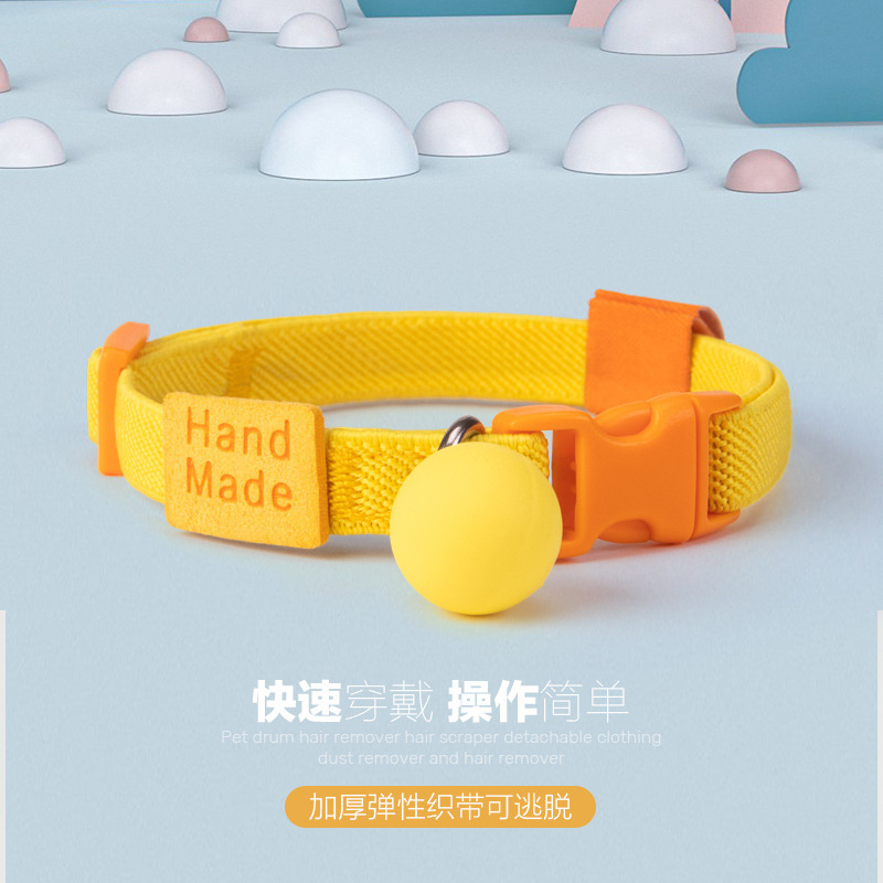 Nuevo lazo para mascotas, collar ajustable, tarjeta de atar, color, barra reflectante, campana, collar de nailon de imitación, gato y perro al por mayor