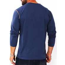 Y 98021 Color Block Long Sleeve Shirt ���R�d���uͨ�W���羳��