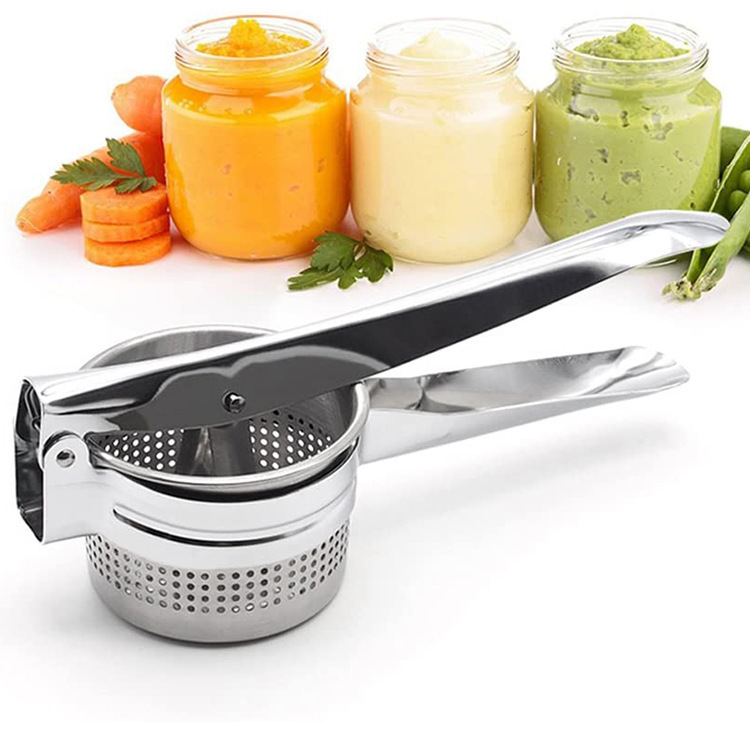 Household Stainless Steel Potato Masher, Vegetable Juicer, 430 Stainless Steel Juicer, Juice Extractor, Pulp and Juice Separator
