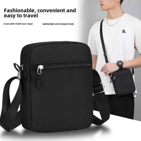 Cross-Border Foreign Trade Men's Crossbody Bag, Simple Casual Shoulder Bag, Oxford Cloth Crossbody Bag, Mini Small Bag, Mobile Phone Bag, Men's Bag