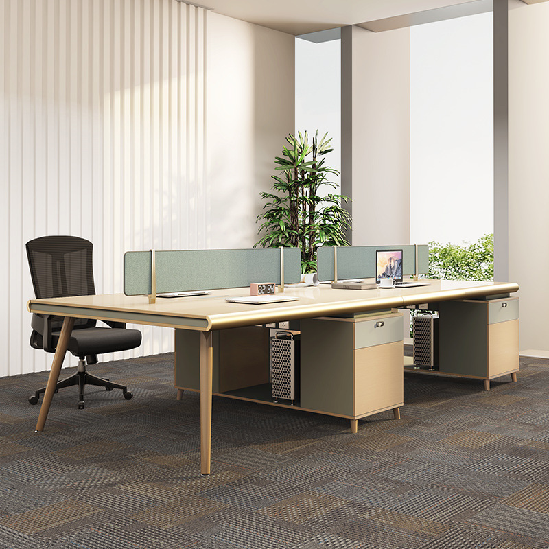 Staff Desk and Chair Combination, Simple and Modern Four-Person Desk, Staff Desk, Office Light Luxury Screen Workstation