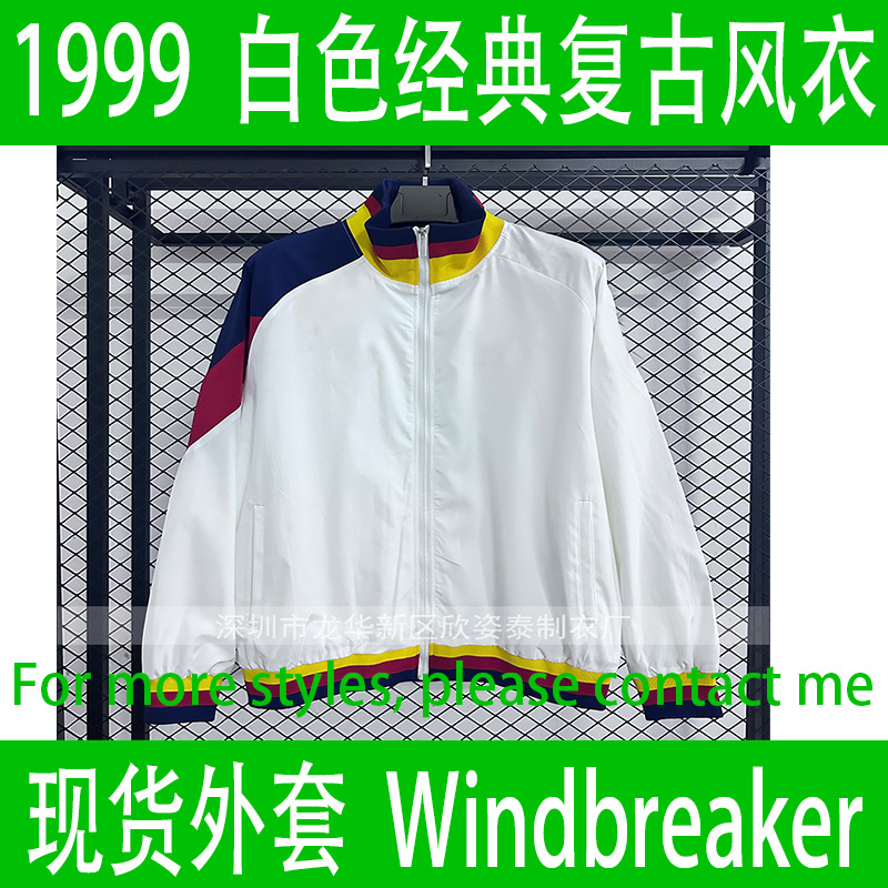 Retro Football Windbreaker 1999 Classic 100Th Anniversary Replica Football Jacket Football Windbreaker
