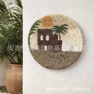 天然黄麻绳垫隔热垫多功能杯垫地垫支持定制门垫锅垫印花餐垫防滑