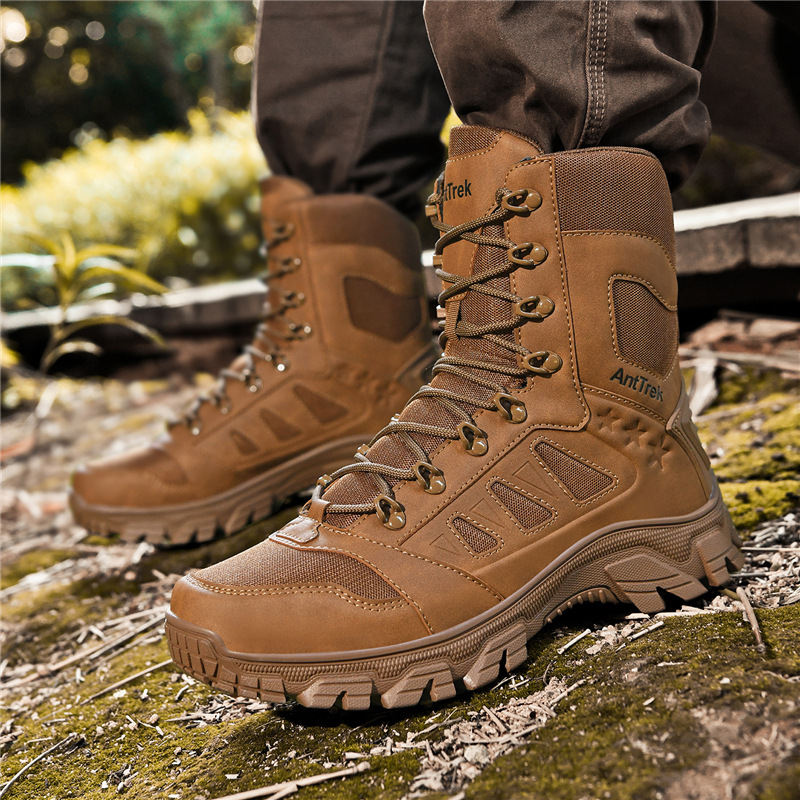 Botas de combate al aire libre para hombres, botas tácticas para hombres, botas de desierto para hombres, botas de montaña para hombres, botas de campo a fondo para hombres