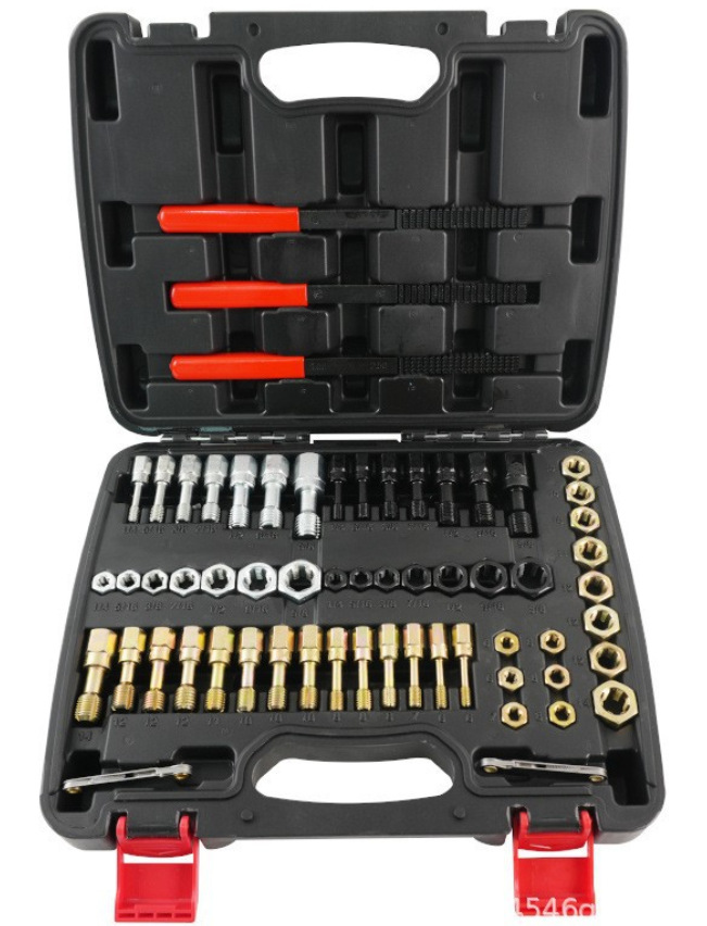 49-Piece Set of Thread Repair Tools, Damaged Thread Cleaning Tools, Tap and Die Repair Tools