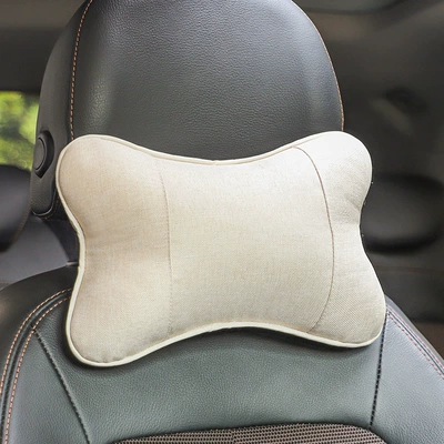 Linen Car Headrest, Car Neck Pillow, Car Seat Neck Pillow, a Pair of Car Pillows, Comfortable Car Pillows (Headrest) - 1-beige-headrest