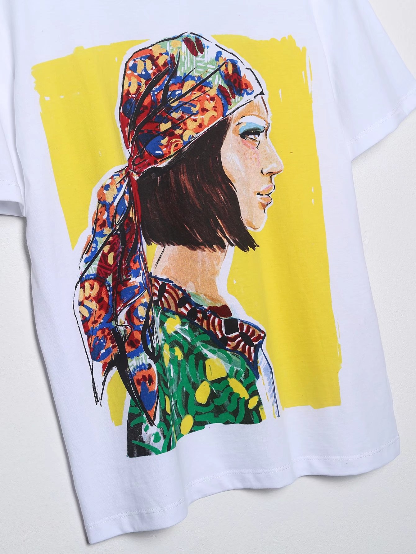 Women's T-shirt Short Sleeve T-shirts Printing Contrast Binding Fashion Printing display picture 2