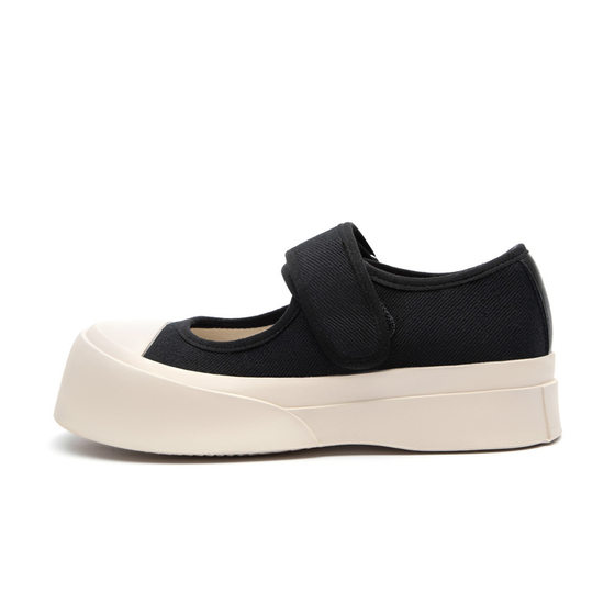 Zhao Ruth's Same Style Canvas Shoes French Mary Jane Women's Shoes Big Head Ugly Cute Nurse Shoes Spring and Summer Thick Sole White Shoes