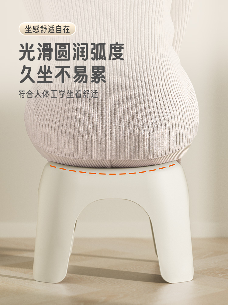 ♔ Small Plastic Stool for Home Use, Thickened for Living Room Coffee Table, Children's Bathroom Bath Stool, Bathroom Shoe-Changing Chair