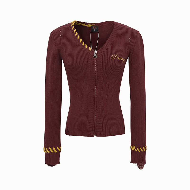 Autumn and Winter College Style V-Neck Knitted Cardigan for Women, Harry Potter Color-Blocking Zipper Hot Girl Style Slim Retro Sweater Autumn and Winter College Style V-Neck Knitted Cardigan for Women, Harry Potter Color-Blocking Zipper Hot Girl Style Slim Retro Sweater