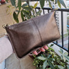 Fashionable thin leather shoulder bag, small clutch bag, cowhide, genuine leather