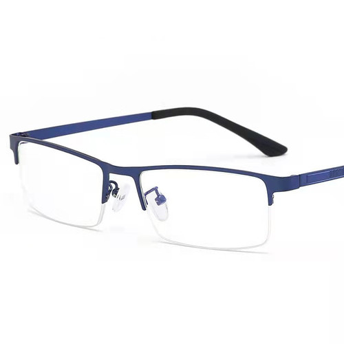 Color-changing mirror lenses half-rim flat lenses for men, ultra-light anti-blue light and anti-radiation titanium alloy glasses for men with myopia